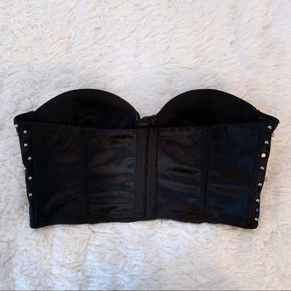 Forever 21 Structured Jeweled Black Crop Bustier - Picture 4 of 6